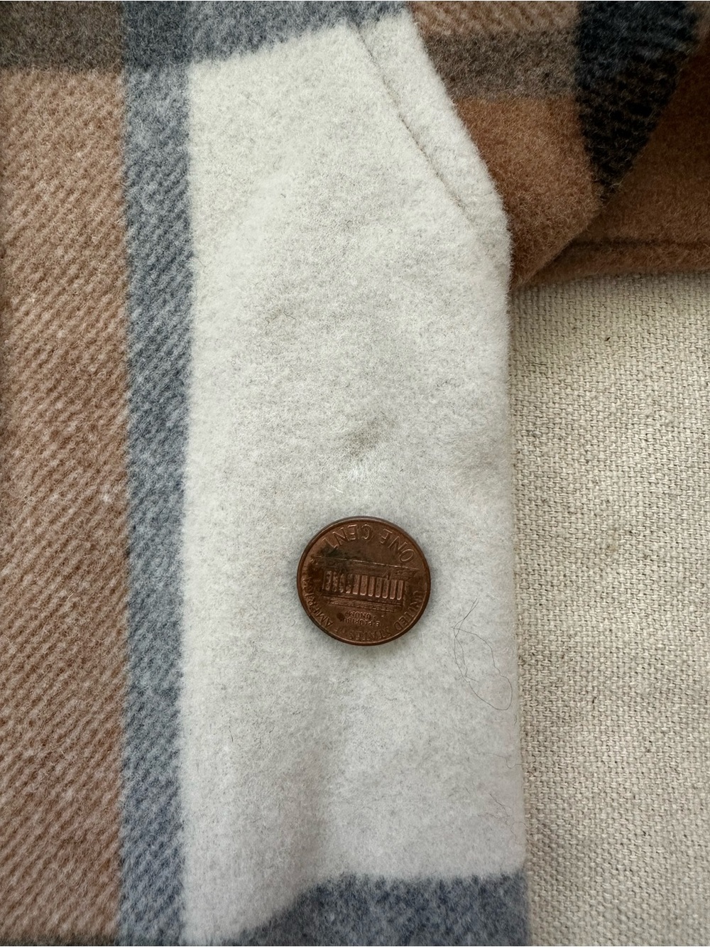 Woolx Sawyer Merino Wool Plaid Shacket XL Brown Beige Oversized Shirt Jacket - Picture 12 of 12